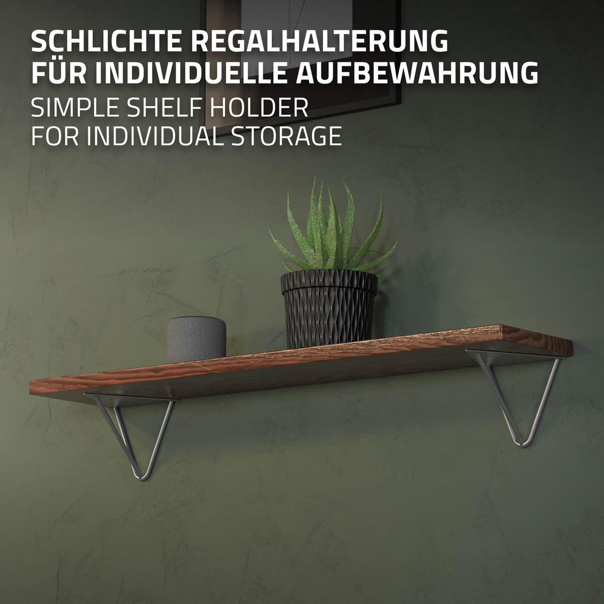 REGALHALTERUNG 2er Set 160mm Grau - Grau, Metall (15.5/17/16cm) - ML-DESIGN