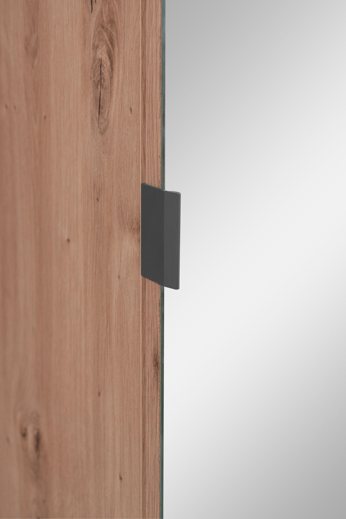 GARDEROBE Eiche Artisan, grau 80 cm, Kompaktgarderobe mit Spiegel - Eichefarben/Anthrazit, Holzwerkstoff/Metall (80/190/37cm) - Furn.Design