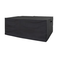 SCHUTZHÜLLE, Liva, Tisch Schwarz, Stühle Schwarz, Polyester, 180 x 155 x 95 cm, 5-teilig - Schwarz, Textil (180/95/155cm) - ebuy24