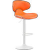 BARHOCKER Lederlook orange - Orange/Weiß, Textil/Metall (46/88/49cm) - CLP