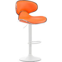 BARHOCKER Lederlook orange - Orange/Weiß, Textil/Metall (46/88/49cm) - CLP