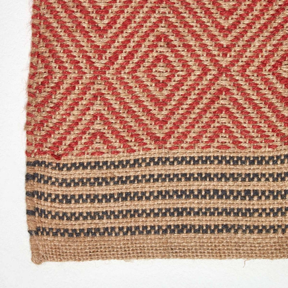 JUTETEPPICH-LÄUFER Streifen-Muster 66/200 cm - Rot/Multicolor, Naturmaterialien (66/200cm) - Homescapes