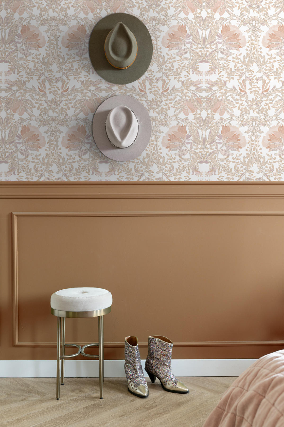 TAPETE Blumenmuster im Jugendstil 53 cm x 10.05 m - Beige, Papier (53/1000cm) - ESTAhome