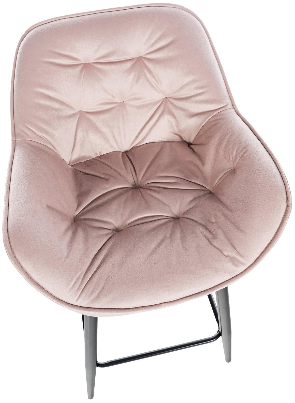 BARHOCKER 2er Set Samt pink - Pink/Schwarz, Textil/Metall (54/103/57.5cm) - CLP