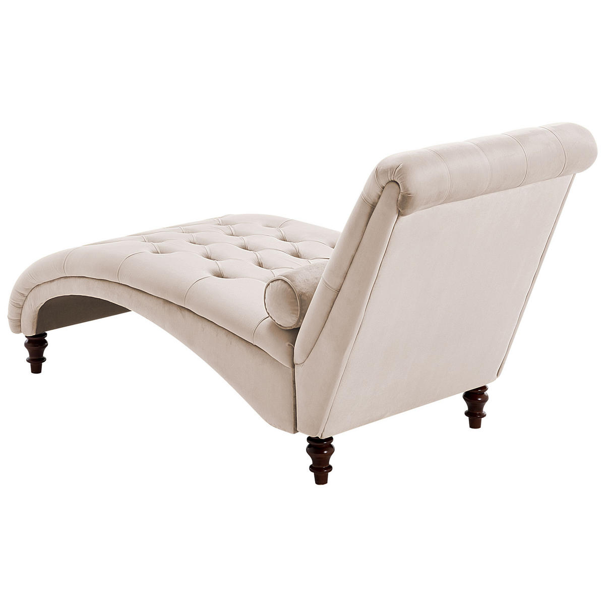 CHAISELONGUE Samtstoff beige Muret - Dunkelbraun/Beige, Textil (163/87/72cm) - Beliani