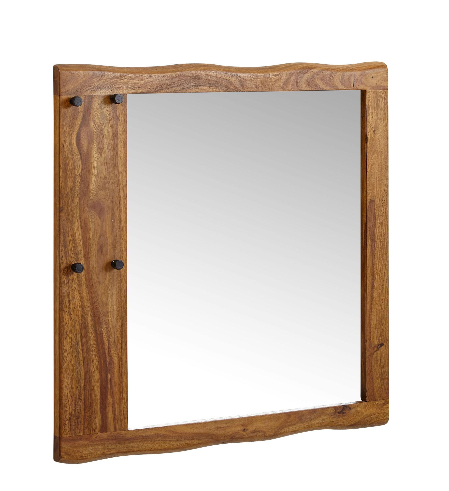 WANDSPIEGEL Quadrat Holz Natur 80x80 cm Modern - Braun, Glas (80/80/3cm) - KADIMA DESIGN