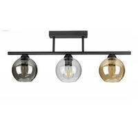 DECKENLEUCHTE - Transparent/Schwarz, Glas/Metall (70/15/28cm) - kiki design