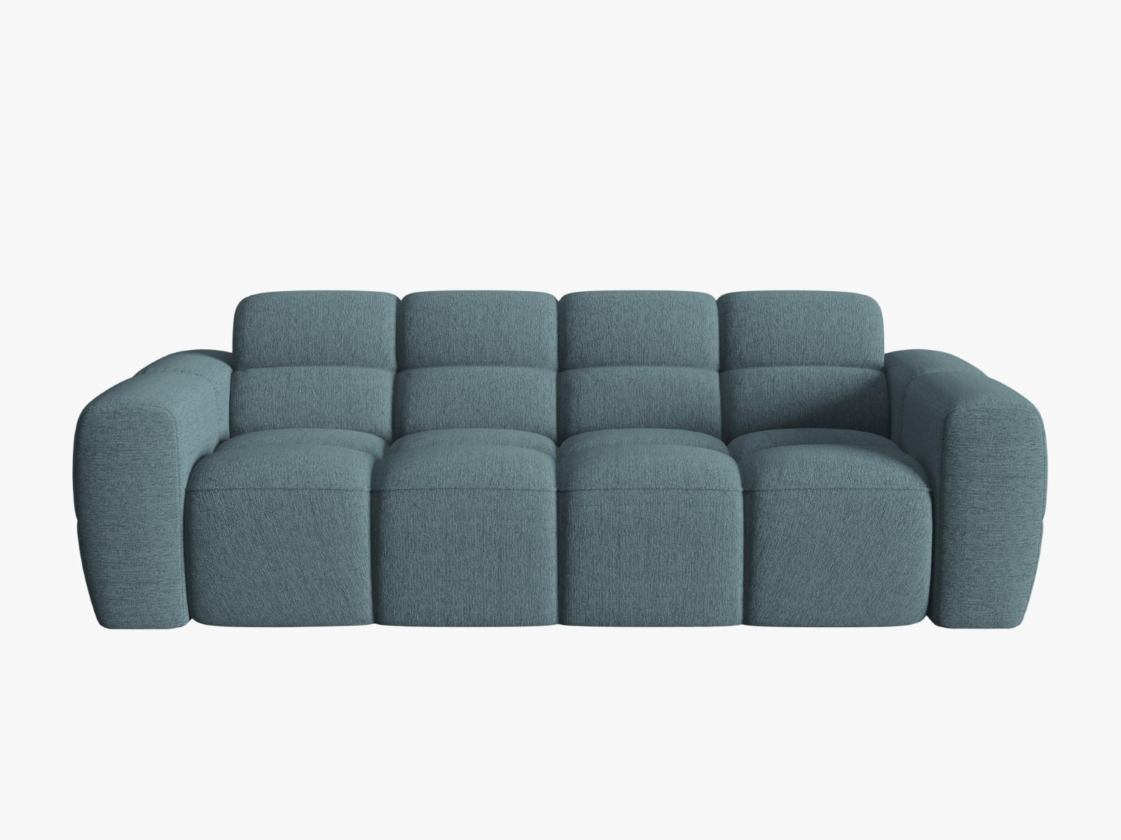 SOFA Lisa aus strukturiertem Stoff hellblau 3 Sitzplätze - Hellblau, Textil (101/77/216cm) - Micadoni