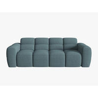 SOFA Lisa aus strukturiertem Stoff hellblau 3 Sitzplätze - Hellblau, Textil (101/77/216cm) - Micadoni