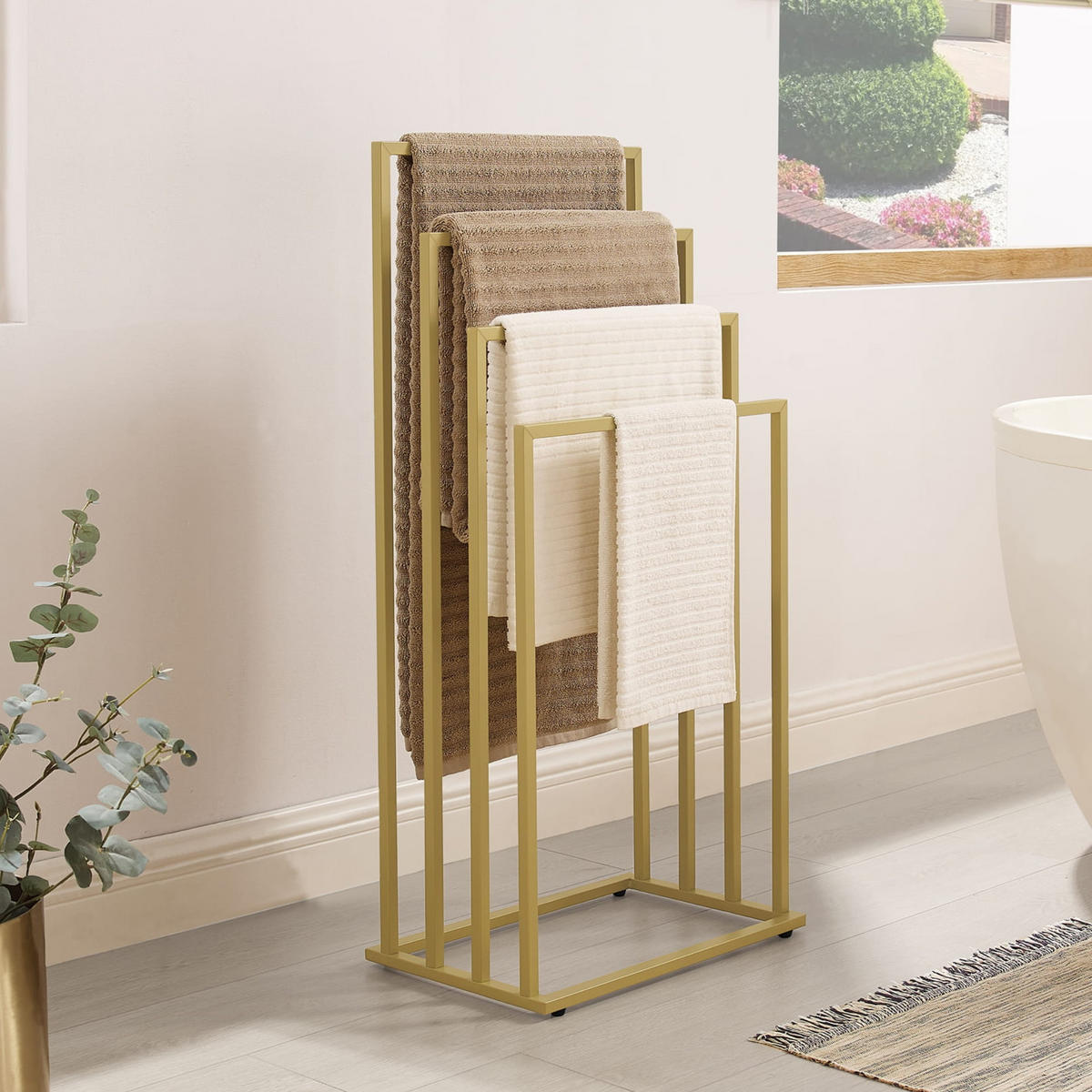 HANDTUCHHALTER in Gold - Goldfarben, Metall (45/93.5/29cm) - Home Collective