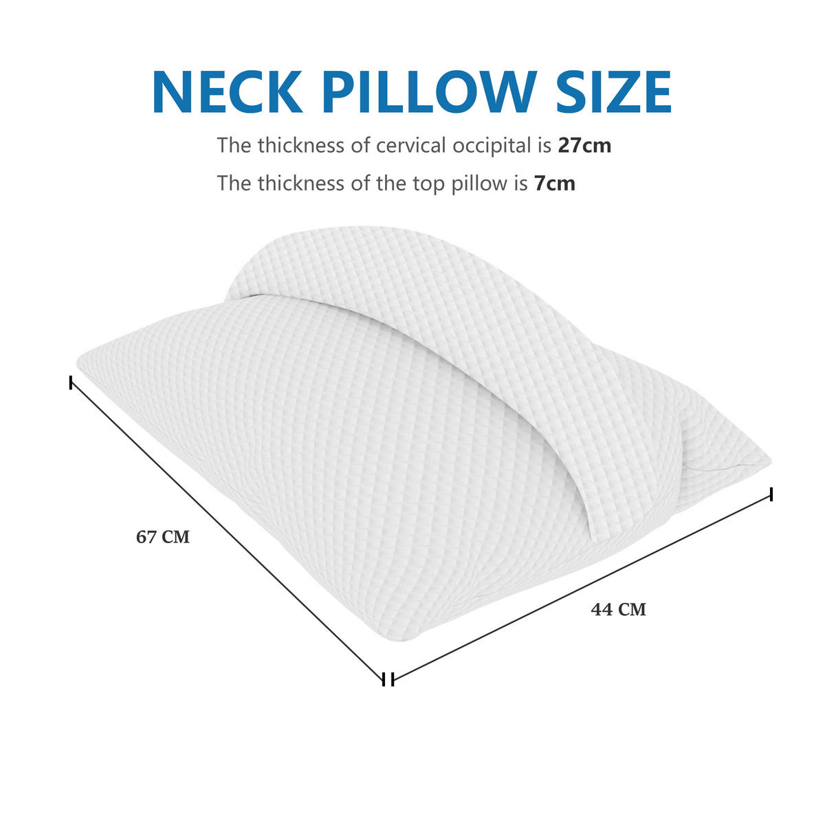 NACKENKISSEN Weiß - Weiß, Textil (44/67cm) - Vercart