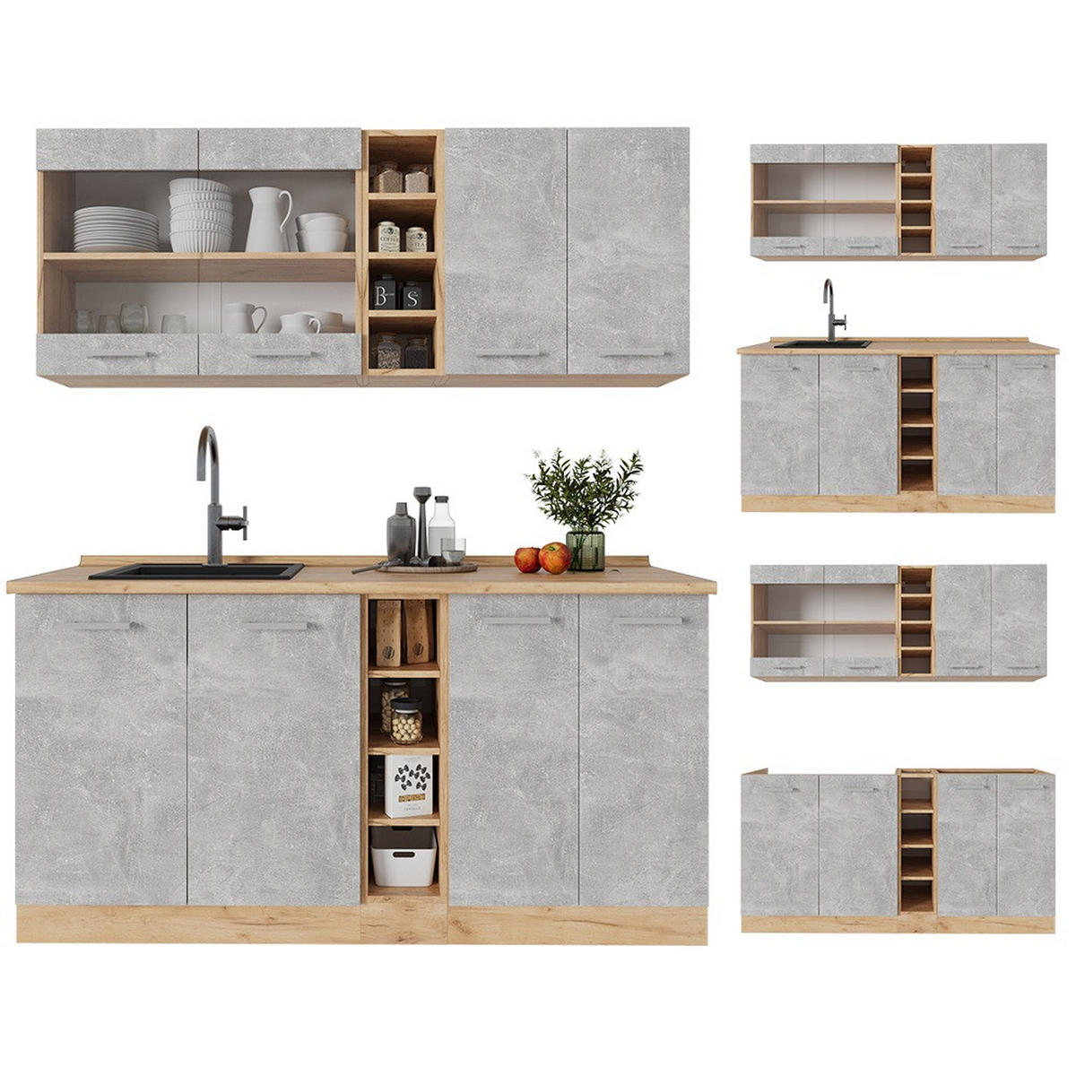 Honigeiche/Grau, Holzwerkstoff (160/81.6/60cm) - Vicco