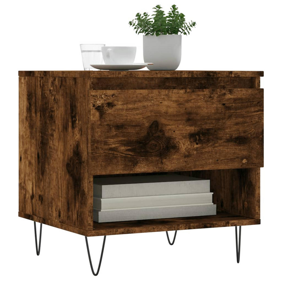 COUCHTISCHE 2 Stk. Räuchereiche 50x46x50 cm Holzwerkstoff - Braun, Holzwerkstoff (50/46/50cm) - furnicato