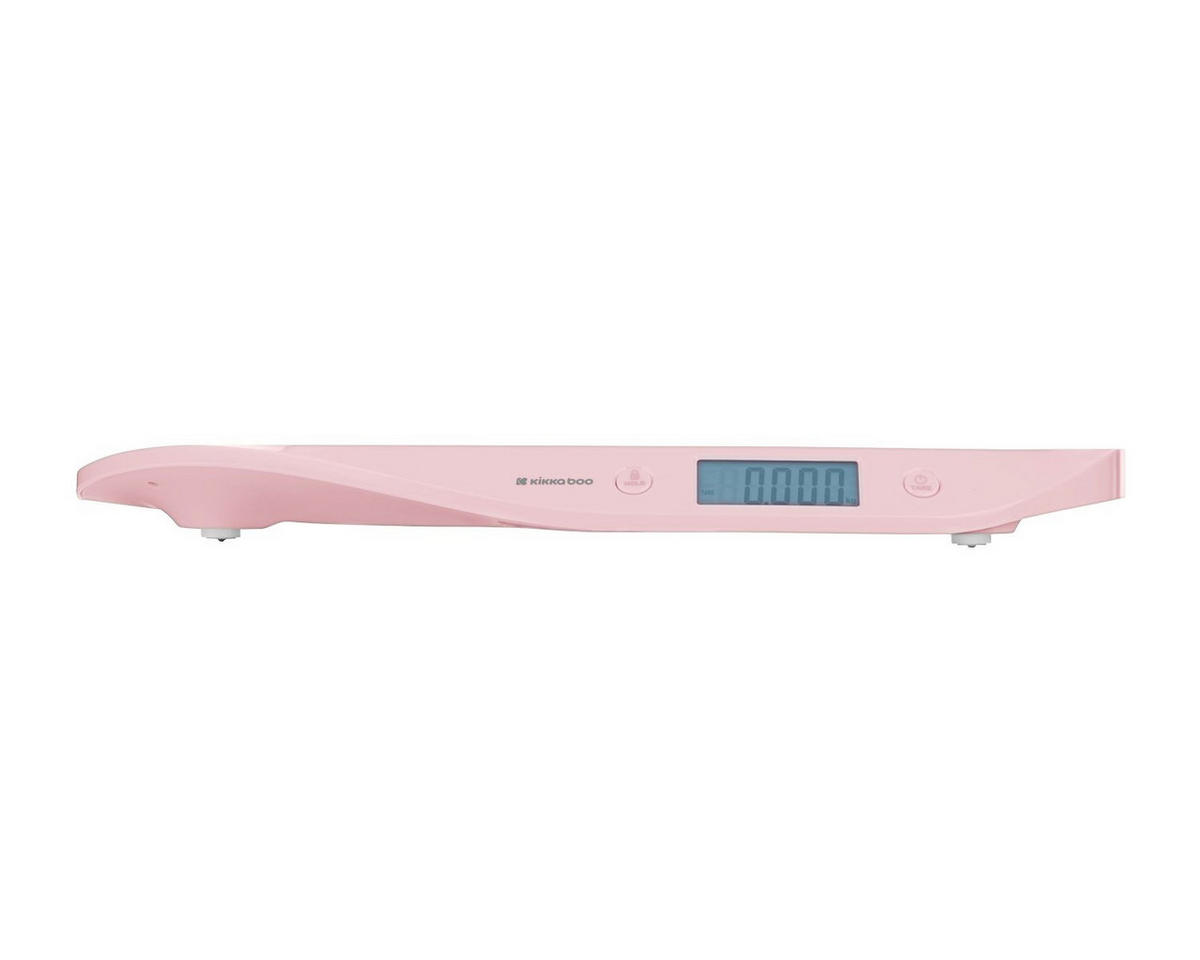 BABYWAAGE Lyra LCD-Display rosa Maßband Anti-Rutsch-Füße Tarafunktion 20 kg - Rosa, Kunststoff (32/52cm) - Kikka boo