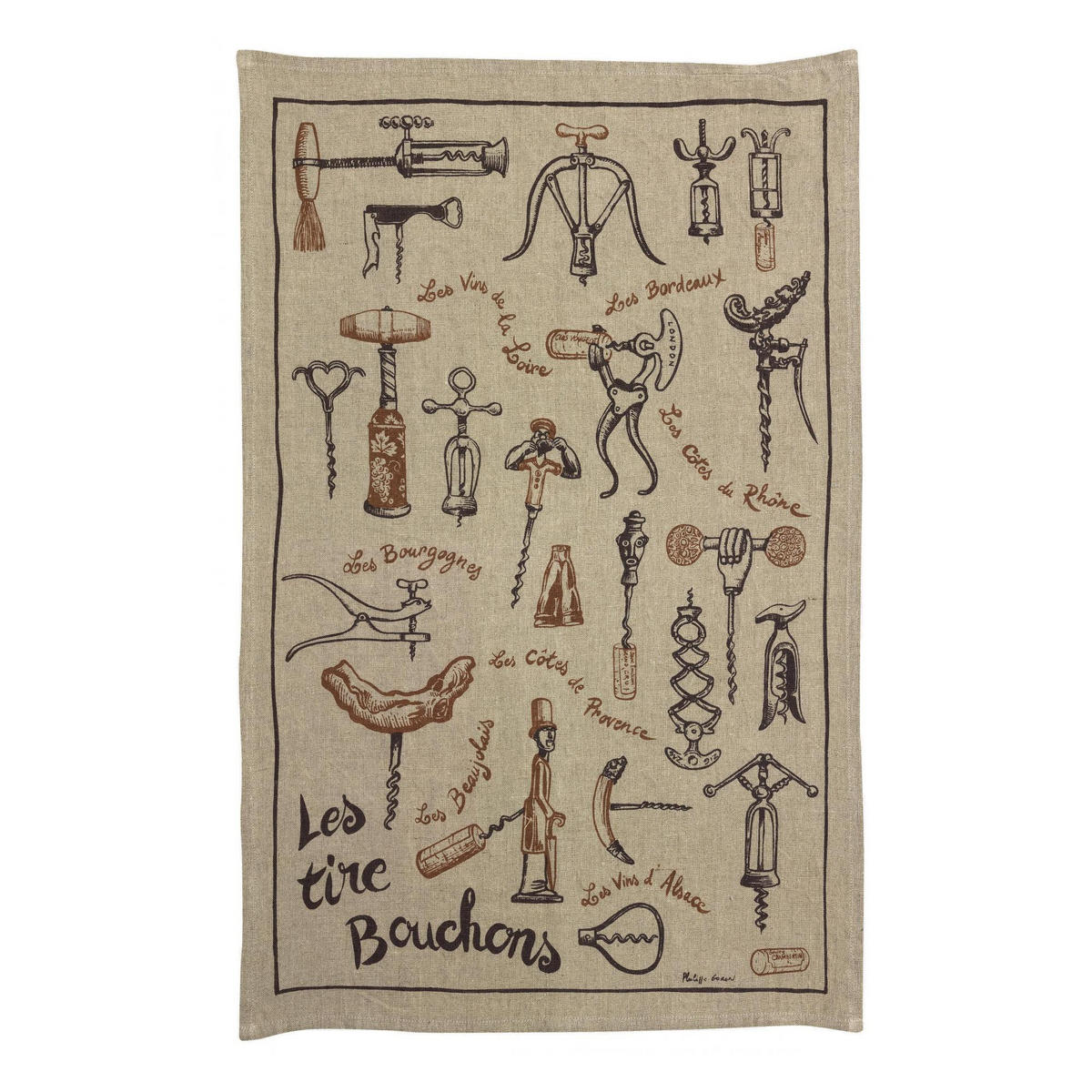 LEINEN-GESCHIRRTUCH Les sommeliers natur 45 x 70 cm - Naturfarben, Textil (45/70cm) - Winkler