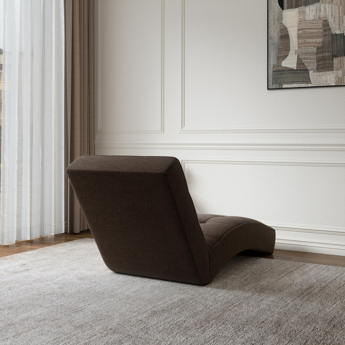 CHAISELONGUE - Livano - Hellbraun (Twist 06) - Braun, Holzwerkstoff (73/79/170cm) - Möblo