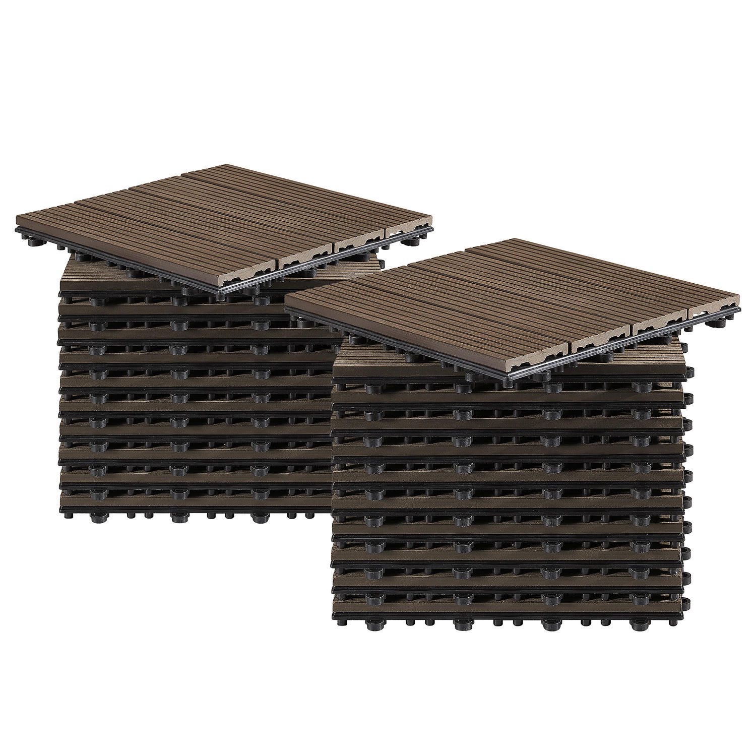 TERRASSENFLIESE - 11er-Set - Braun, Kunststoff (30/30/2.4cm) - home24