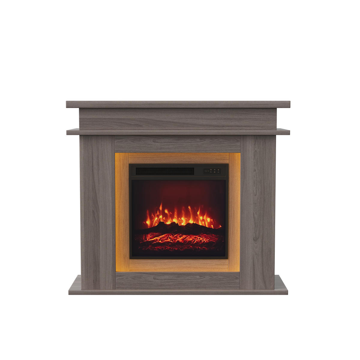 ELEKTROKAMIN freistehend 3D Flamme LED Dekokamin Eiche - Eichefarben, Holz (34.5/88.8/101cm) - LEBENLANG