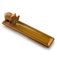 RÄUCHERSTÄBCHENHALTER Elefant 1-tlg Honig 20x5x7cm Keramik - Honig, Keramik (7/5.5/21cm) - Mondex