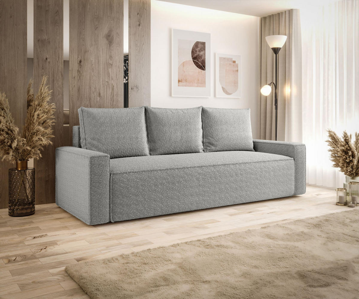 SOFA mit Schlaffunktion SAVIO Quelle 83 - Grau, Textil (232/90/90cm) - Bedante