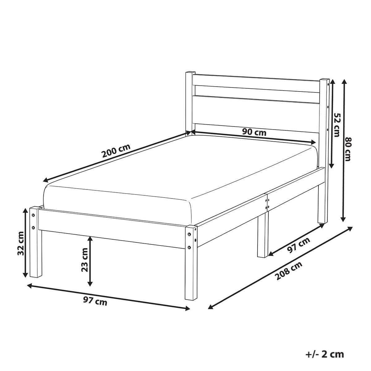 POSTEL s roštem 90/200 cm Borovicové dřevo Světle hnědá Mercurer - hnědá/světle hnědá, dřevo (90/200cm) - Beliani