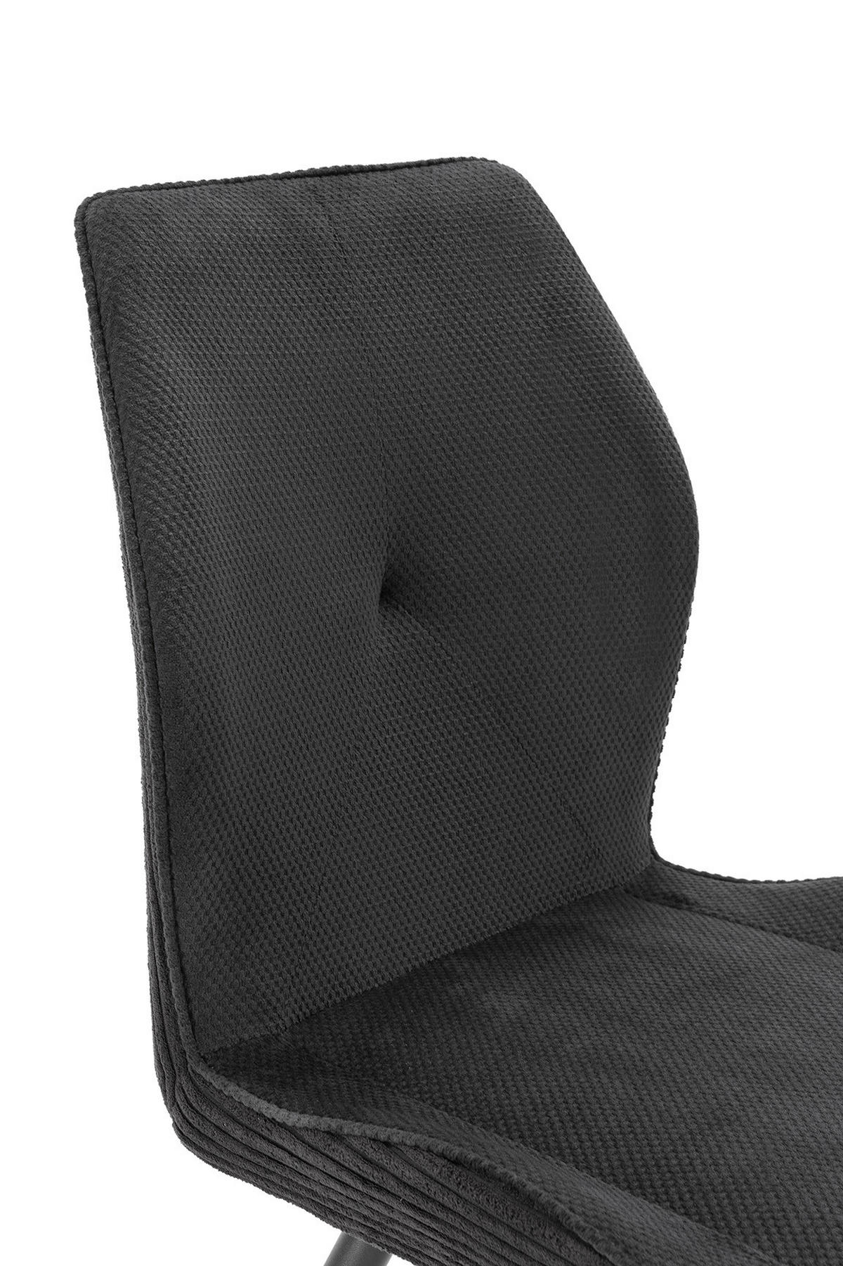 STÜHLEN (Set aus 2) aus stoff mit schwarzen metallbeinen - adaya 46/62/49,5 cm - Schwarz, Textil (62/49/46cm) - Calicosy