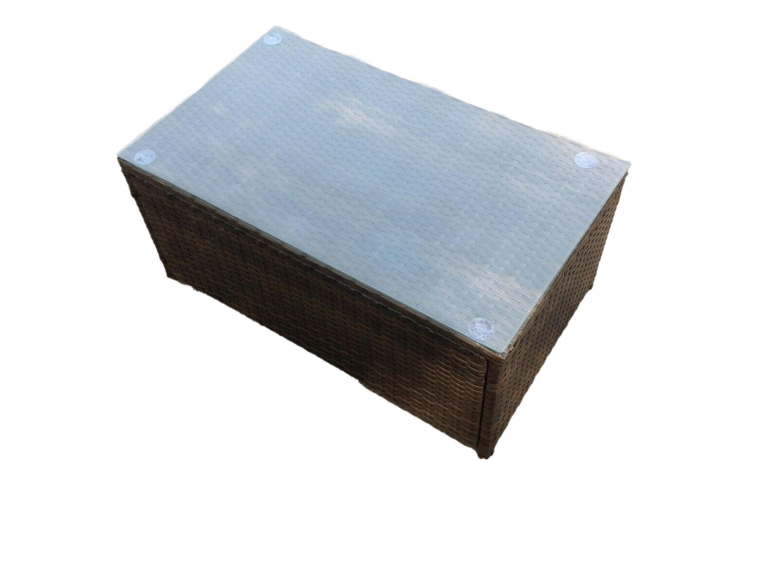 GARTENTISCH Polyrattan - Braun, Glas/Kunststoff (85/50/37cm) - Fimous