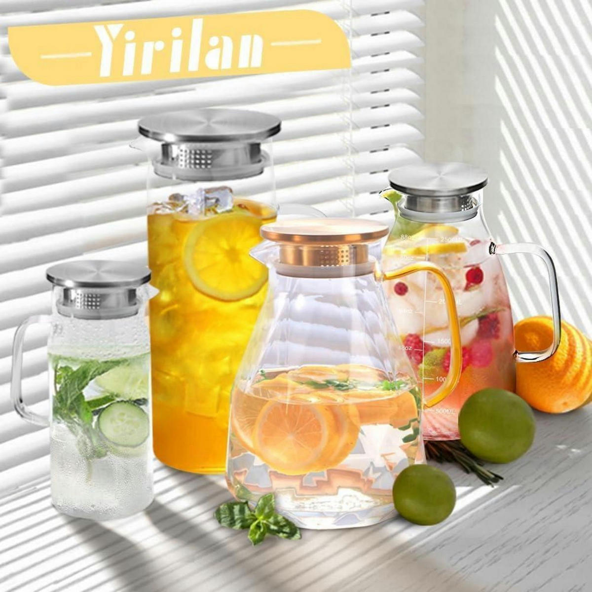 GLASKARAFFE mit Deckel 2.2 Liter - Transparent, Glas (15/15cm)