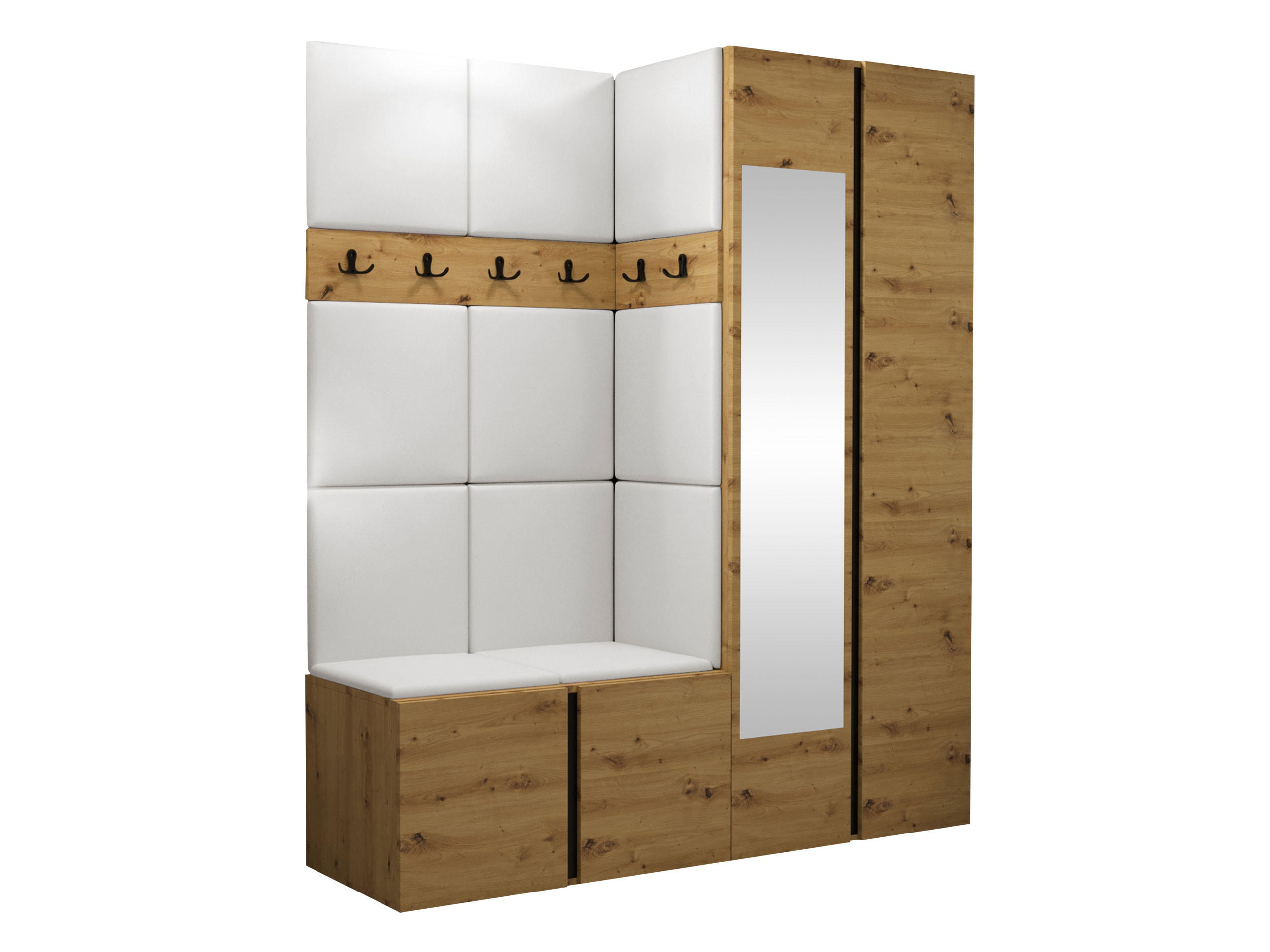 GARDEROBEN-SET Orion XII - Eiche Artisan/Weiß, Holzwerkstoff/Kunststoff (158/186/46cm) - MIRJAN24