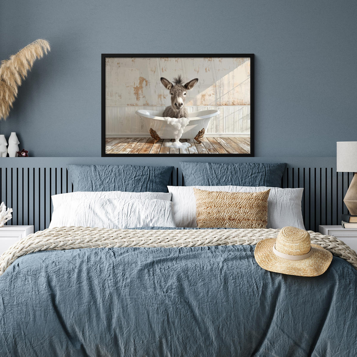 ZARÁMOVANÝ PLAGÁT Osol - Zvieratá - Vaňa - Pena 90x60 cm - biela, papier (90/60cm) - MuchoWow
