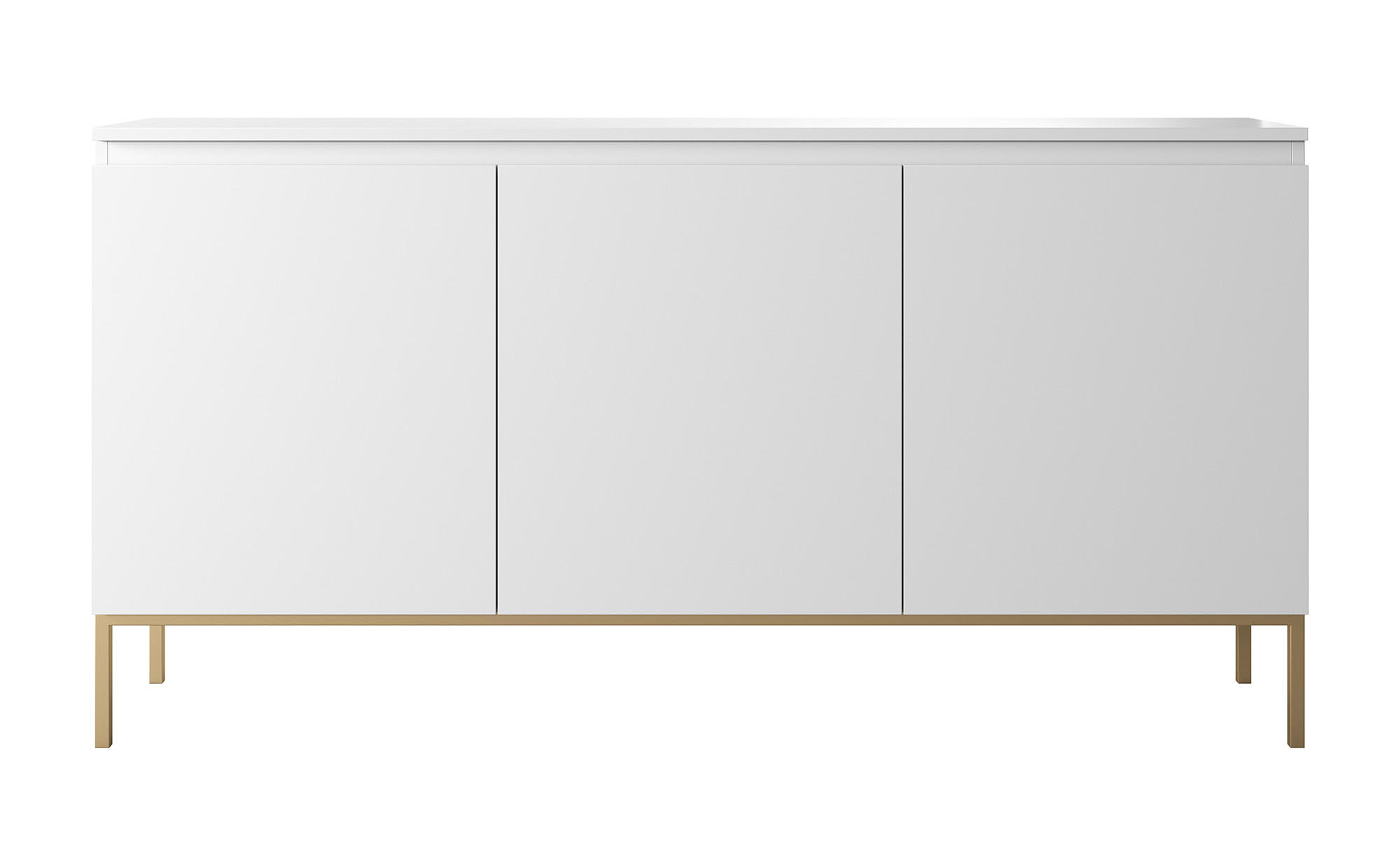 SIDEBOARD Bemmi Weiß mit goldenen Metallbeinen 150 cm - Goldfarben/Weiß, Holzwerkstoff/Metall (150/77/35cm) - Selsey