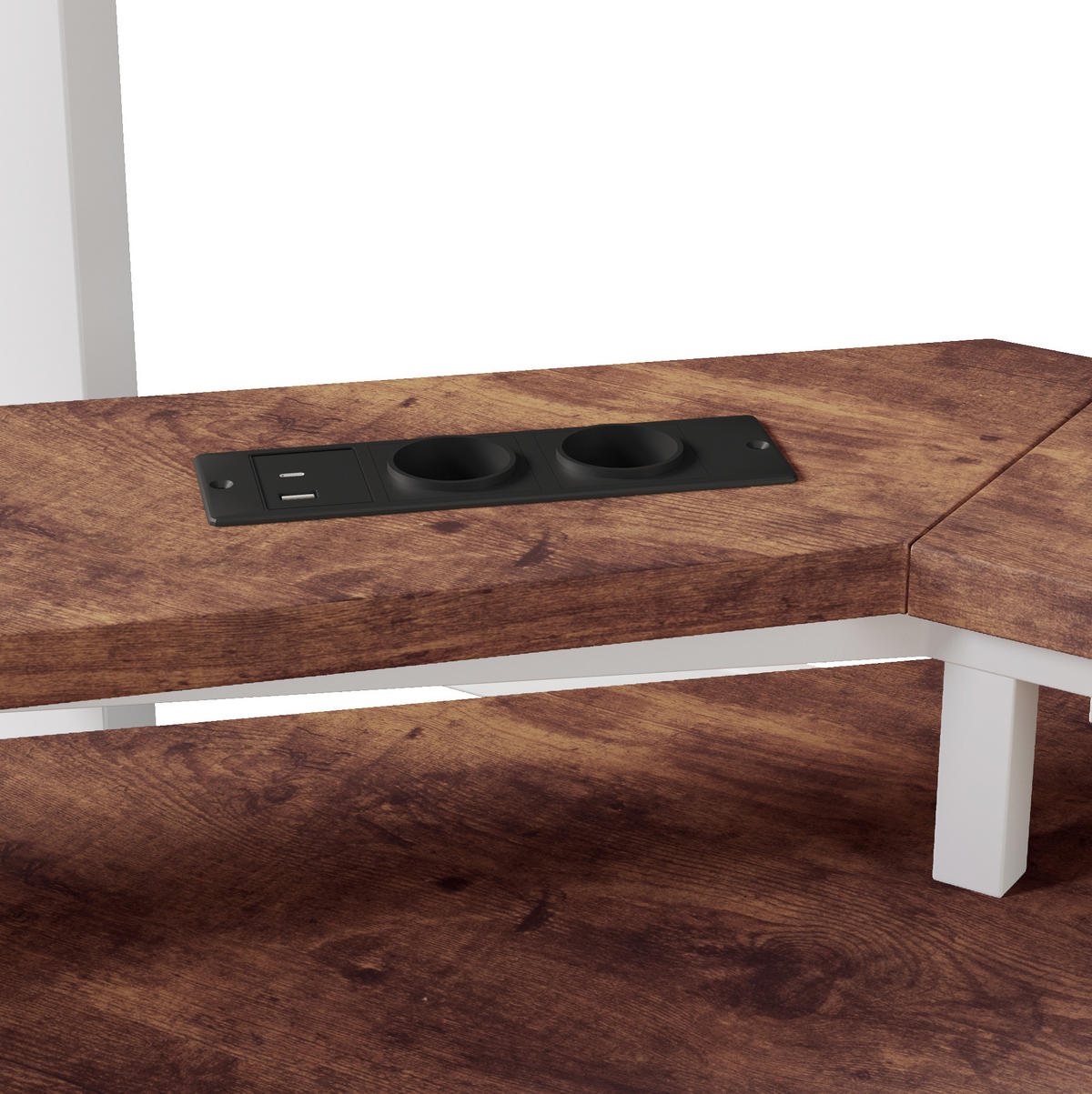 HOCHBETT 140/200 cm Weiß aus Metall mit Schreibtisch - Weiß, Metall (140/200cm) - OKMYHOME