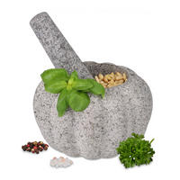 MÖRSER - Grau, Stein (15.5/10/15.5cm) - Relaxdays