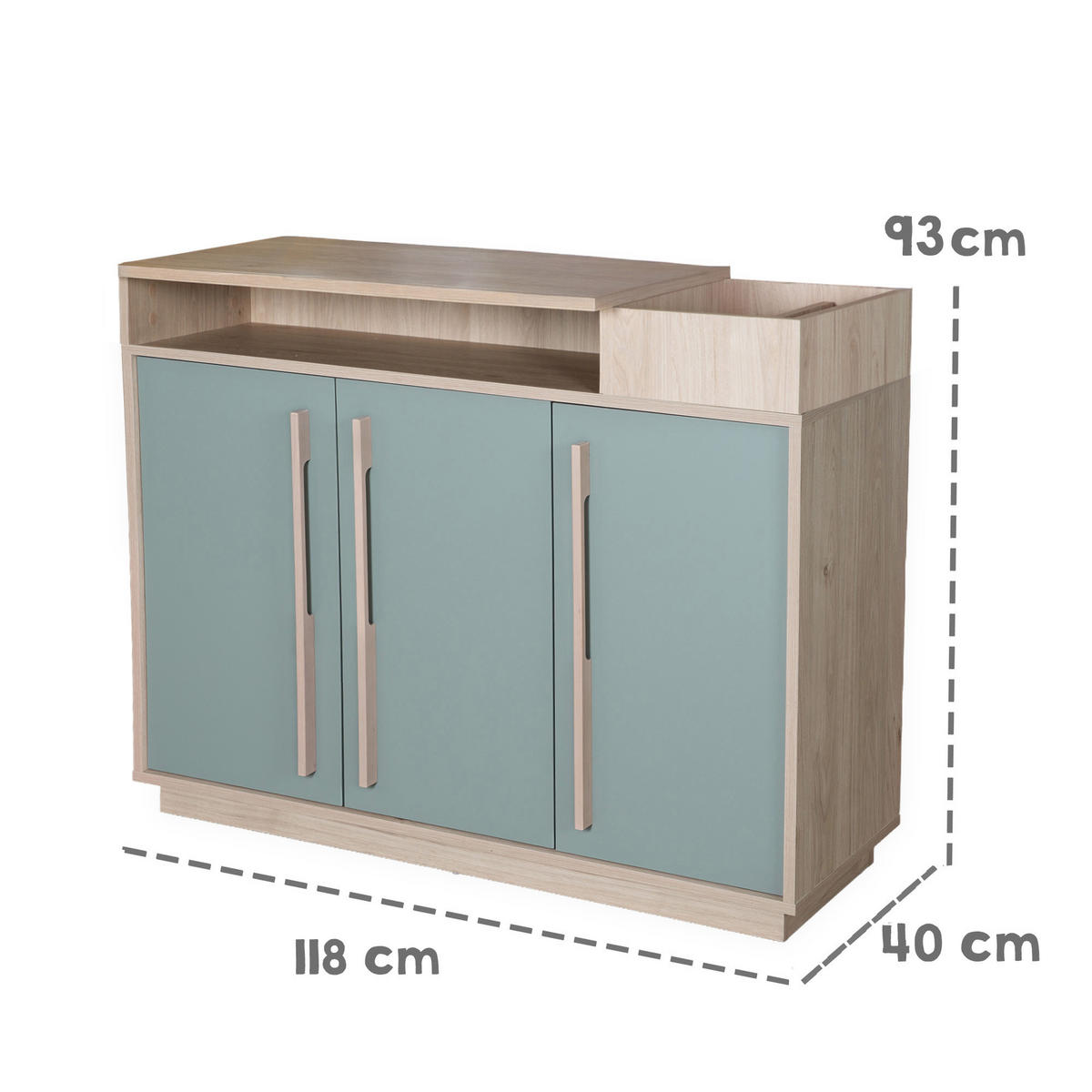 BABYZIMMER Selva 3-teilig - Grün, Holz (1/1/1cm) - Roba