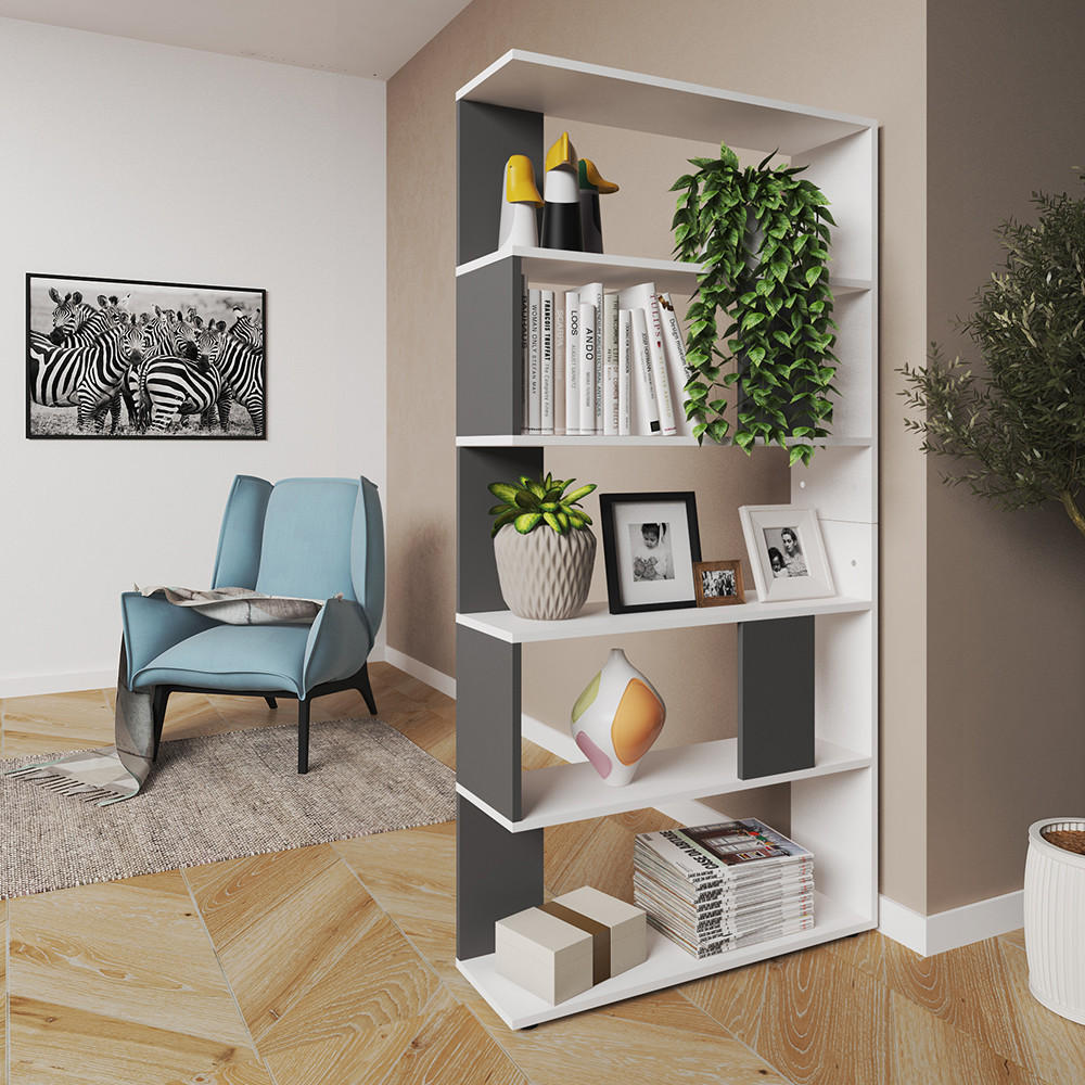 RAUMTEILER Anthrazit 80 x 162.6 cm - Anthrazit/Weiß, Holzwerkstoff (80/162.6/23.6cm) - Vicco