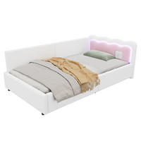 POLSTERBETT 90/200 cm Weiß aus Vliesimitat und MDF mit LED-Beleuchtung - Weiß, Textil (90/200cm) - OKMYHOME