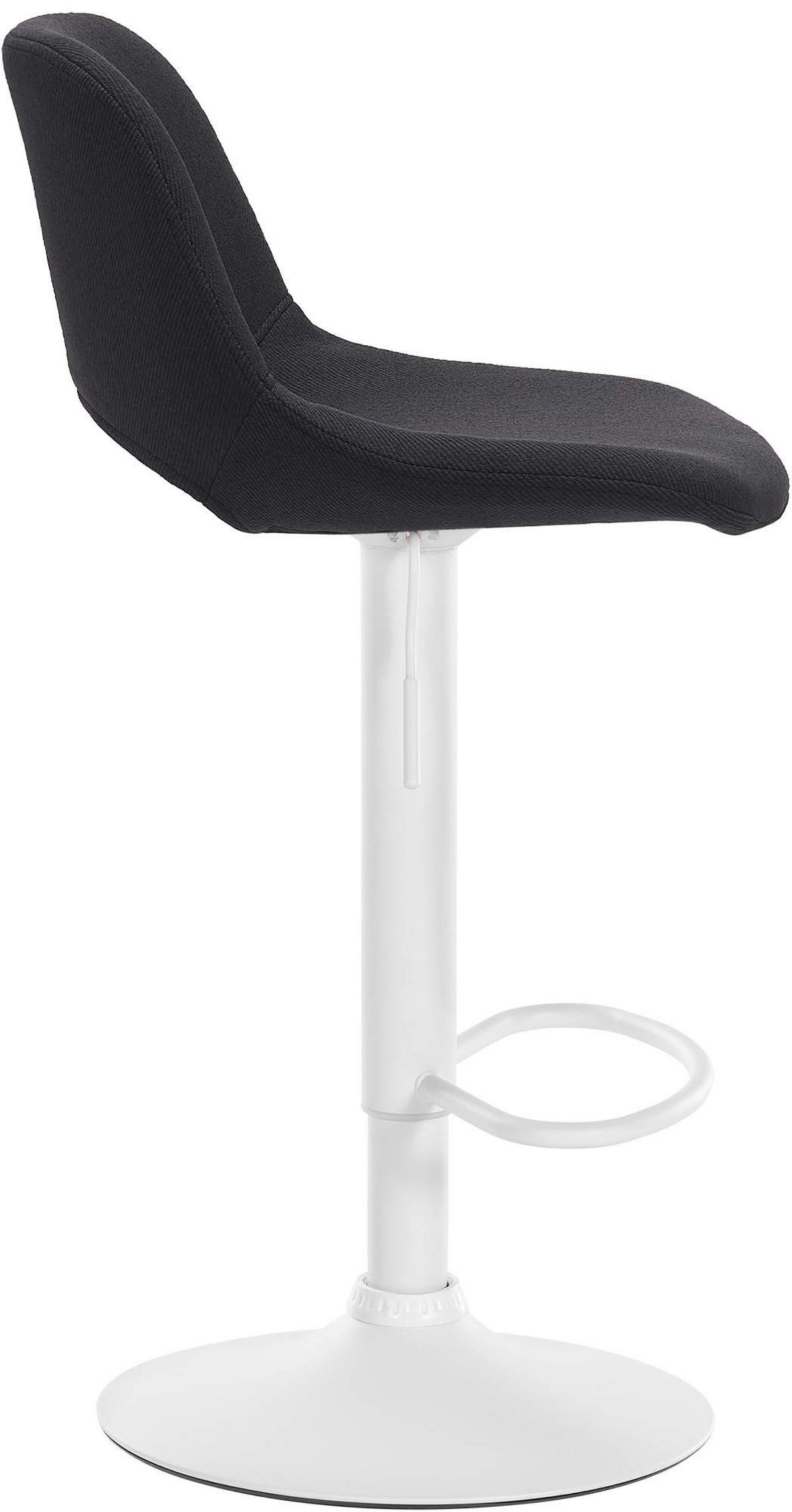 BARHOCKER 2er Set Stoff schwarz - Schwarz/Weiß, Textil/Metall (42/86/46cm) - CLP