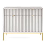 SIDEBOARD Vellore Grau mit goldenen Metallbeinen 104 cm - Goldfarben/Grau, Holzwerkstoff/Metall (104/83/39cm) - Selsey