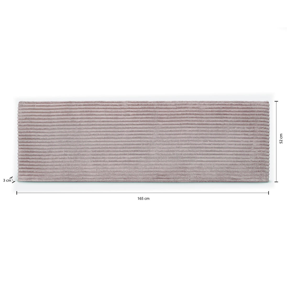 KOPFTEIL Gepolstertes aus geripptem Stoff Beige 165/52/3 cm COIMBRA - Beige, Textil (165/52/3cm) - RNT By Really Nice Things