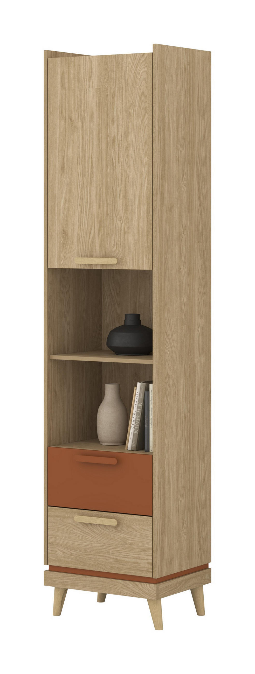 BÜCHERREGAL ACARA 50x40x215 cm, Regal Eichefarben - Eichefarben, Holzwerkstoff (50/215/40cm) - MASSENO