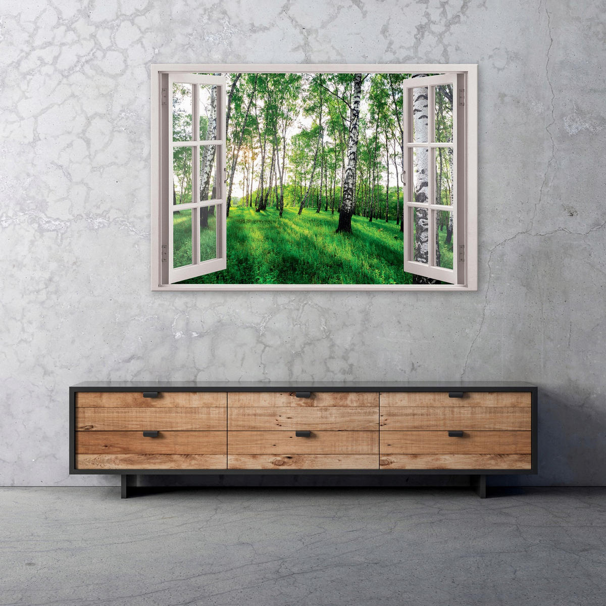 LEINWANDBILD Wald Natur Bilder Modern 80x60 - Multicolor, Holzwerkstoff (80/60cm) - Wallarena