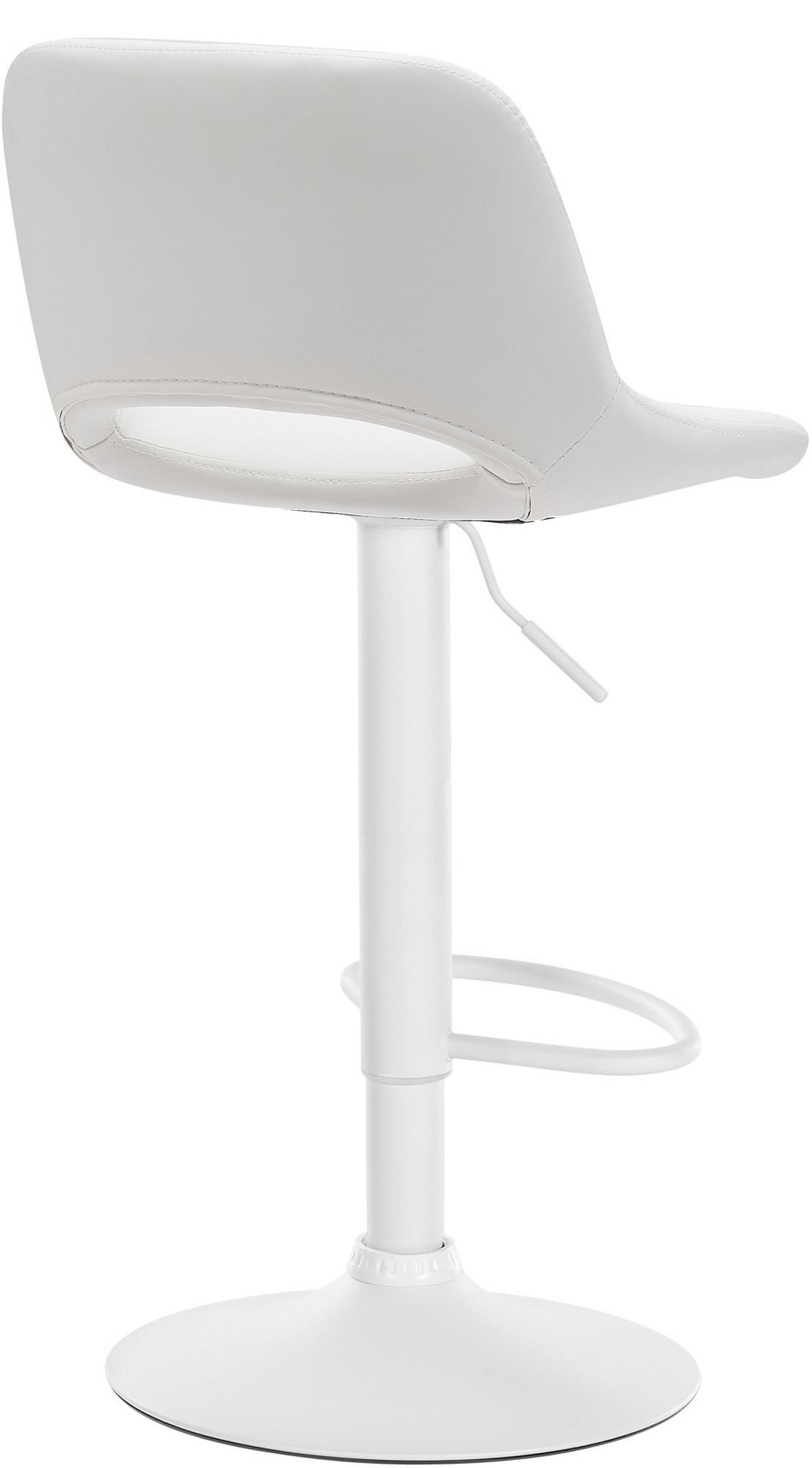 BARHOCKER Camden höhenverstellbar 86-107 cm weiß - Weiß, Leder (42/86/46cm) - furnicato
