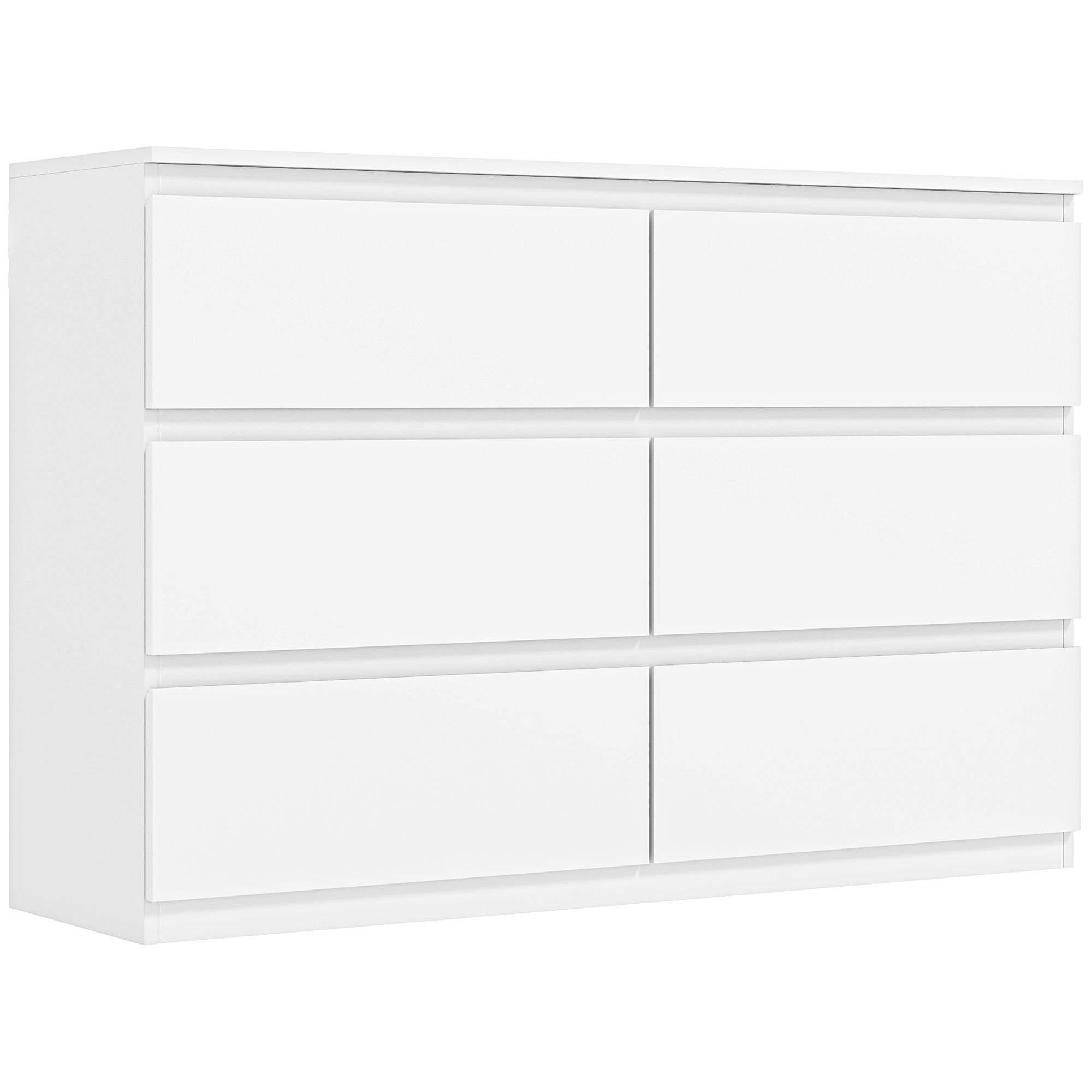 KOMODA z dřevotřísky, bílá - bílá, kompozitní dřevo/plast (34/75/112cm) - HOMCOM