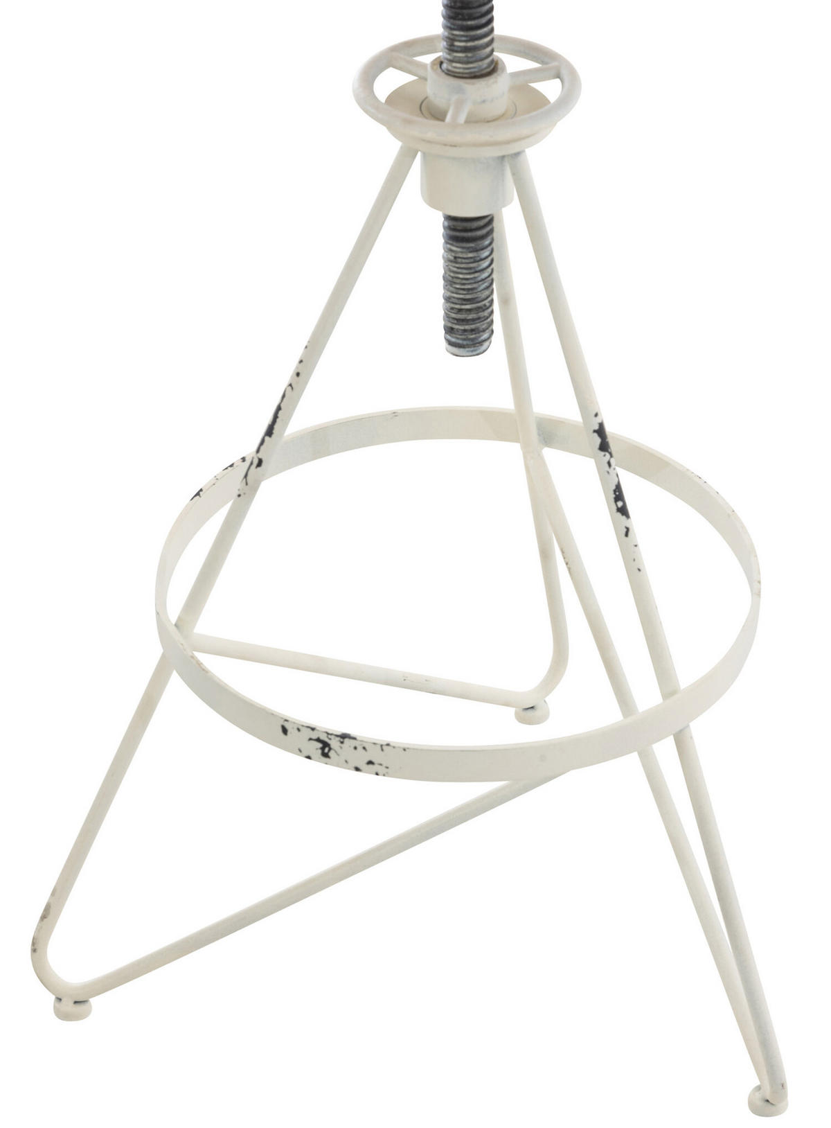 BARHOCKER Kalie, Holzsitz, Gestell Metall Antik Weiß - Weiß, Holz (43/82/43cm) - TPFLiving