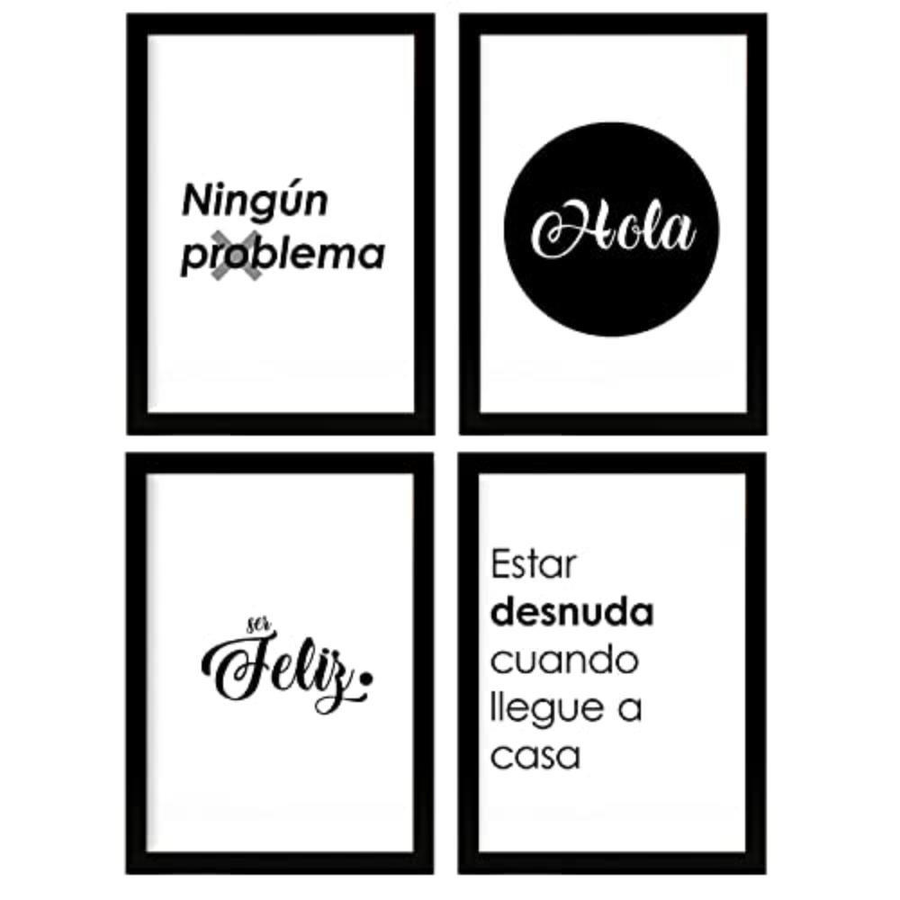 POSTER Set mit 4 Hallo TypografieStil A3 Rahmenlos - Klar, Papier (29.7/3cm) - Nacnic