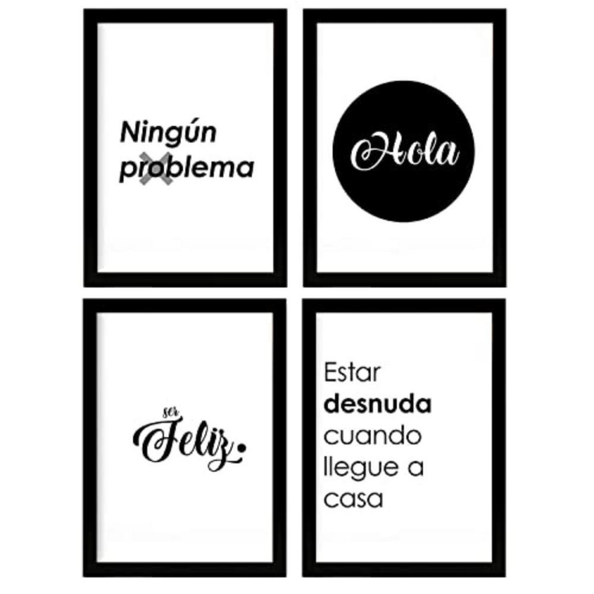 POSTER Set mit 4 Hallo TypografieStil A3 Rahmenlos - Klar, Papier (29.7/3cm) - Nacnic