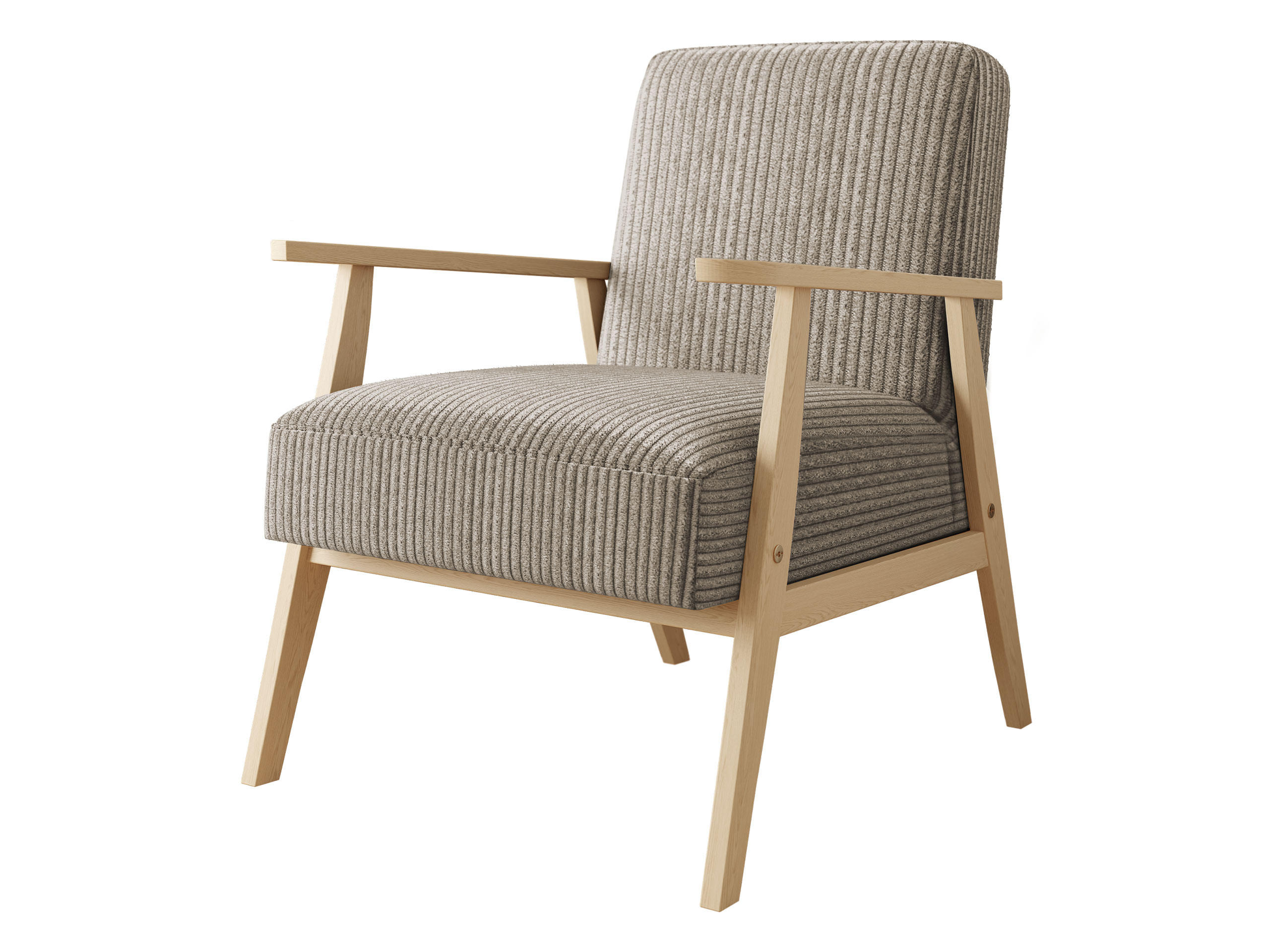 SESSEL Retro Cord - Beige/Naturfarben, Holz/Textil (59/76/67cm) - MIRJAN24