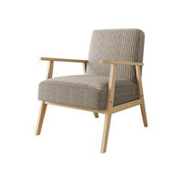SESSEL Retro Cord - Beige/Naturfarben, Holz/Textil (59/76/67cm) - MIRJAN24