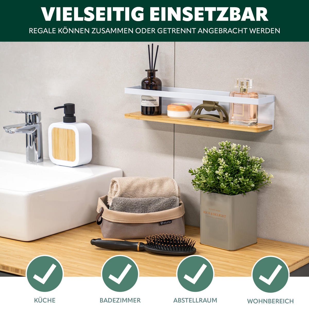 GEWÜRZREGALE 2er Set, Metall, weiß - Weiß, Metall (38/8/6.5cm) - eluno