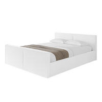 POLSTERBETT mit Bettkasten, Fußteil und Lattenrost, Boxbett mit Matratze H3/H4 - EMMI-Z-V1 140x200 Weiß - Weiß, Holzwerkstoff/Textil (140/200cm) - ALTDECOR